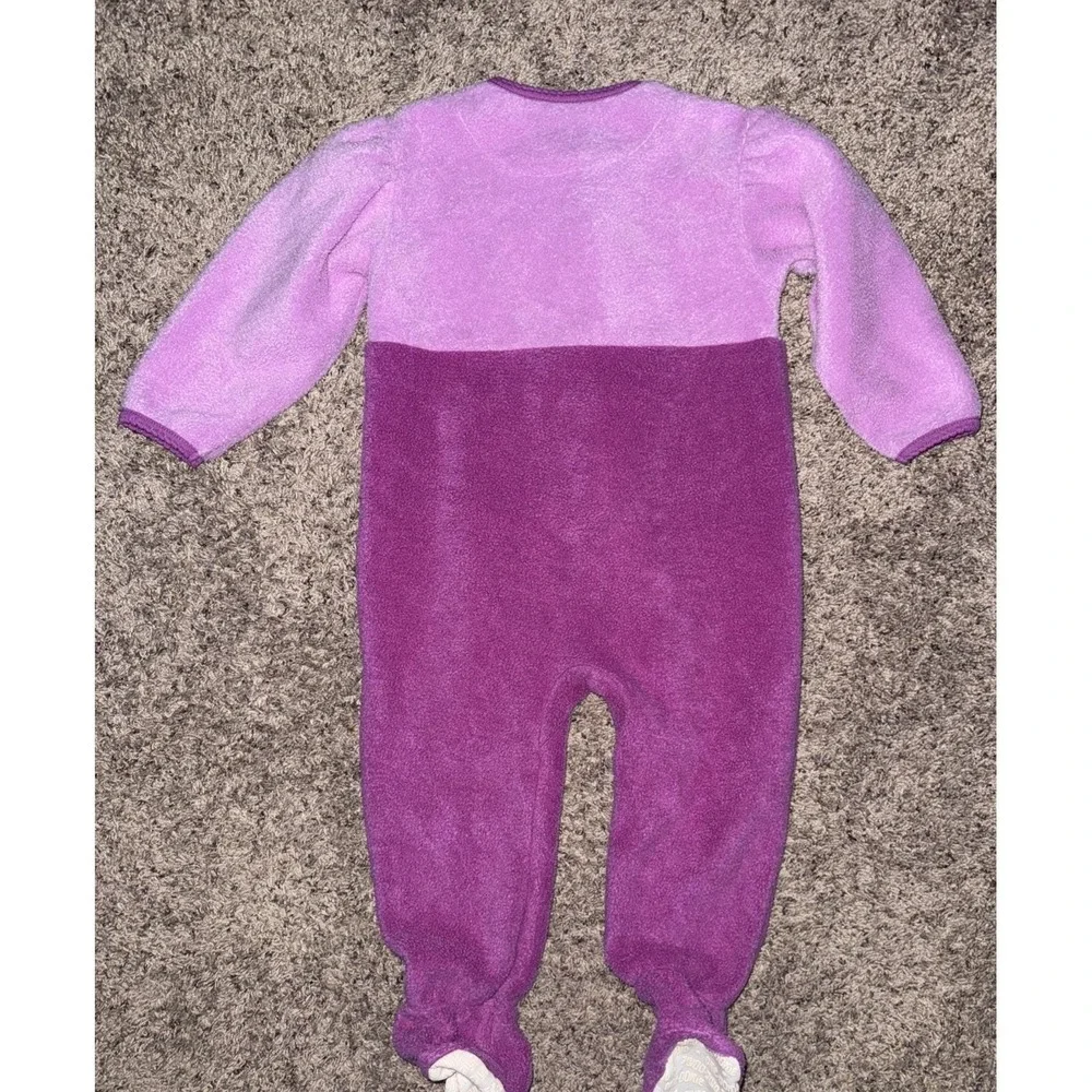 Vintage Y2K Okie Dokie Purple Fleece Sleeper Footie 4T‎ JCPenney Deer Butterfly
